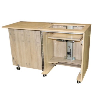 L'ascenseur pneumatique en 3 positions : votre machine parfaitement à plat pour un confort de couture maximal.