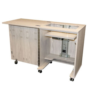 L'ascenseur pneumatique en 3 positions : votre machine parfaitement à plat pour un confort de couture maximal.