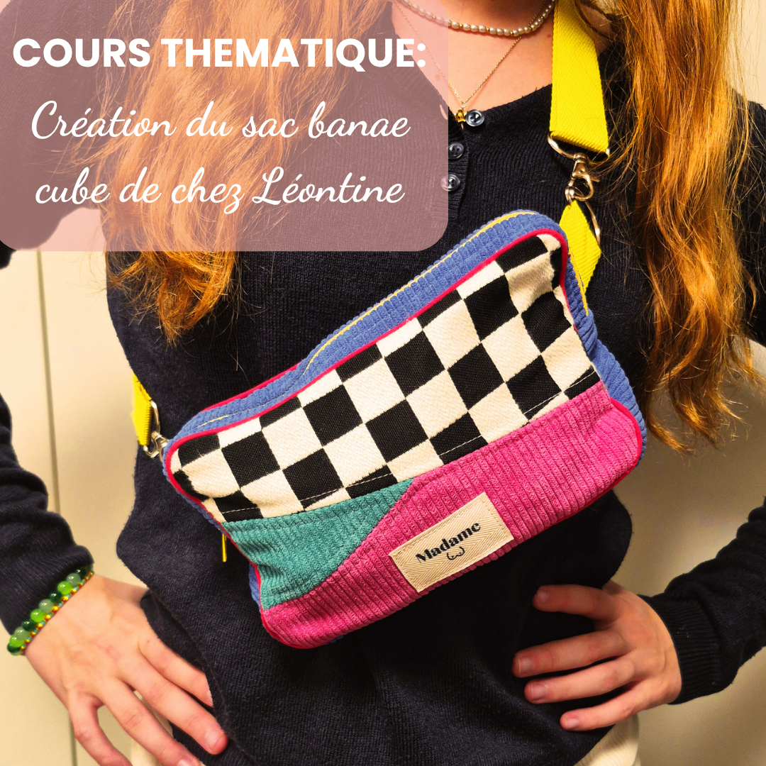 cours de couture sac banane cube